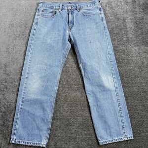 Levi's 505‎ Jeans Men's Size 35x30 Blue Cotton Denim Straight Faded Light Wash